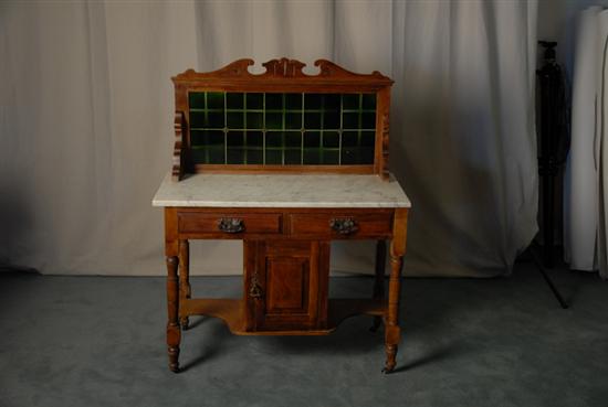 Appraisal: A L th C Arts and Crafts Washstand walnut with