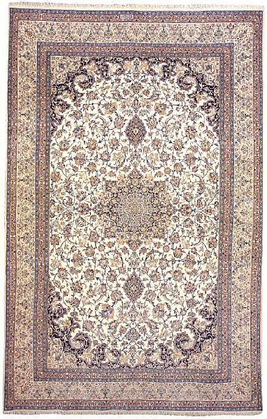 Appraisal: A Nain carpet Central Persia workshop signed 'Habibian' third quarter