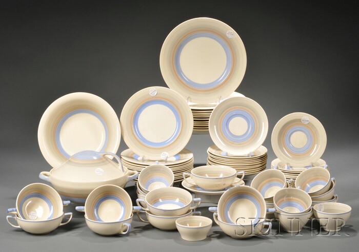 Appraisal: Susie Cooper Dinnerware Service with Serving Dishes Glazed earthenware Crown