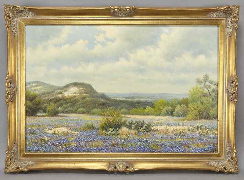 Appraisal: William Robert Thrasher ''Bluebonnet Landscape''oil painting on canvas Canvas ''H