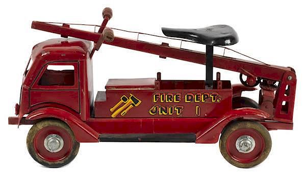 Appraisal: Keystone pressed steel ride-on fire department wa Keystone pressed steel