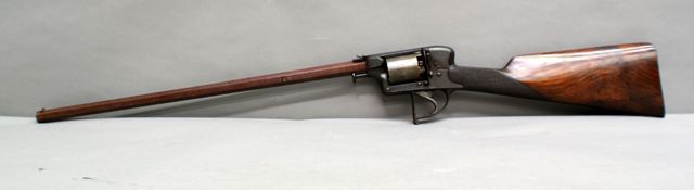 Appraisal: A British Dean Adams percussion revolving rifle five shot caliber