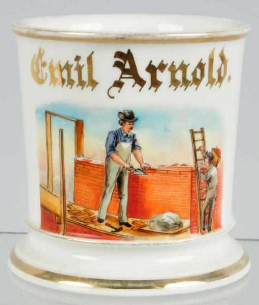 Appraisal: Mason Shaving Mug Description Nice image of two men working