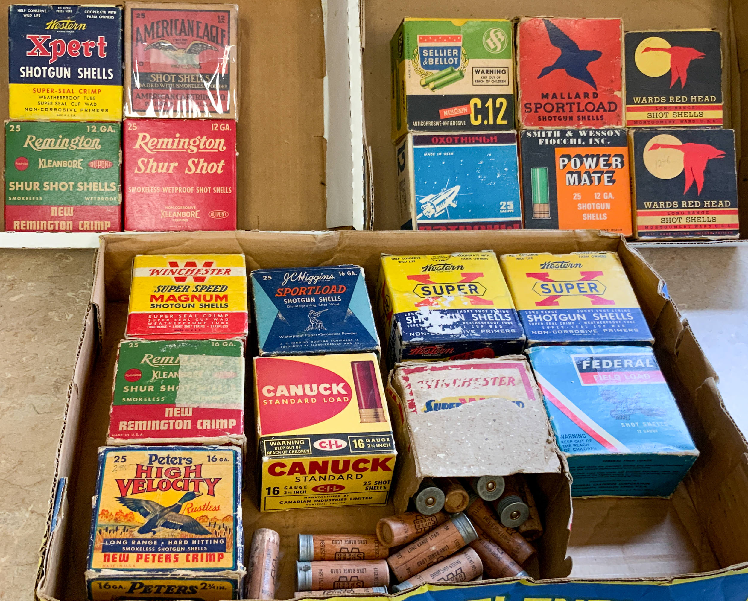 Appraisal: GROUP OF SHOTGUN SHELL BOXES gauge and gauge Approximately full