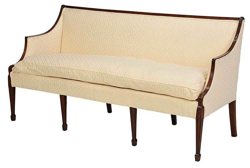 Appraisal: A George III Carved Mahogany Upholstered Sofa British circa s