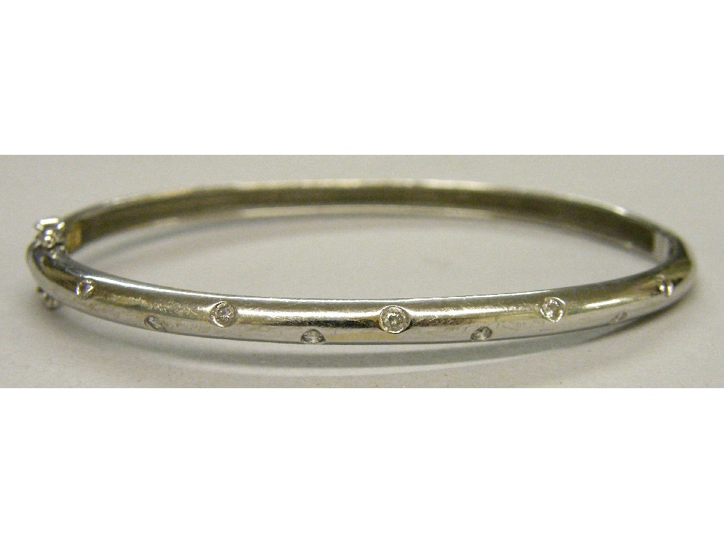 Appraisal: ct white gold diamond set bangle gm