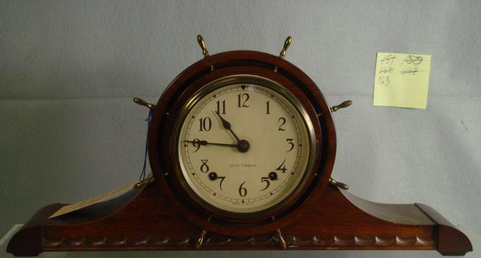 Appraisal: Seth Thomas ships wheel tambour clock h l Estimate -