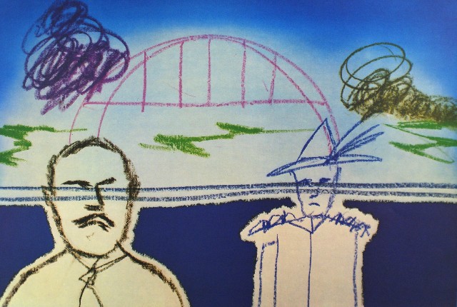 Appraisal: Sidney Nolan - Harbour Bridge Commemorative III photolithograph signed 'nolan'