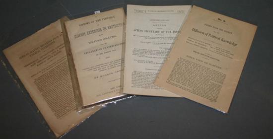 Appraisal: Slavery Items vo Wraps three disbound text intact Horace Greeley