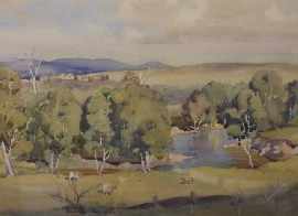 Appraisal: Carlyle Jackson - Goulburn River Thornton watercolour and pencil signed