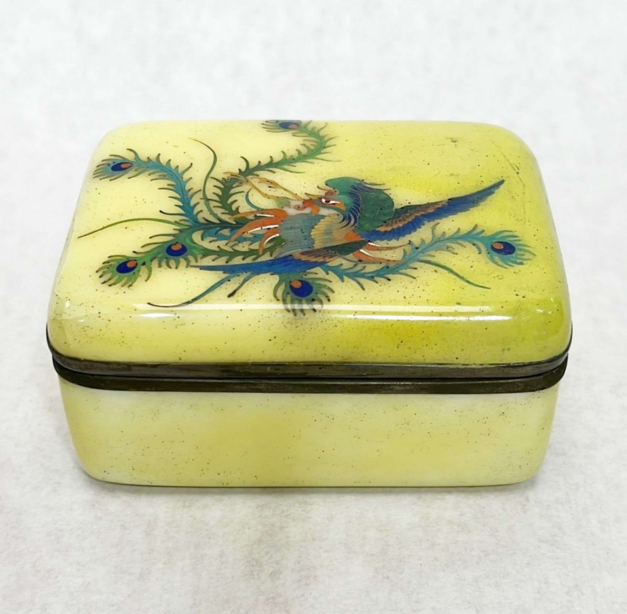 Appraisal: Japanese Meiji Period Cloisonne Phoenix Box by by tall Condition