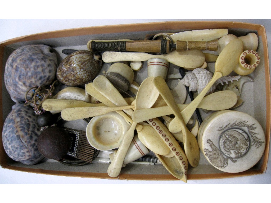 Appraisal: Lot comprising assorted bone and ivory items