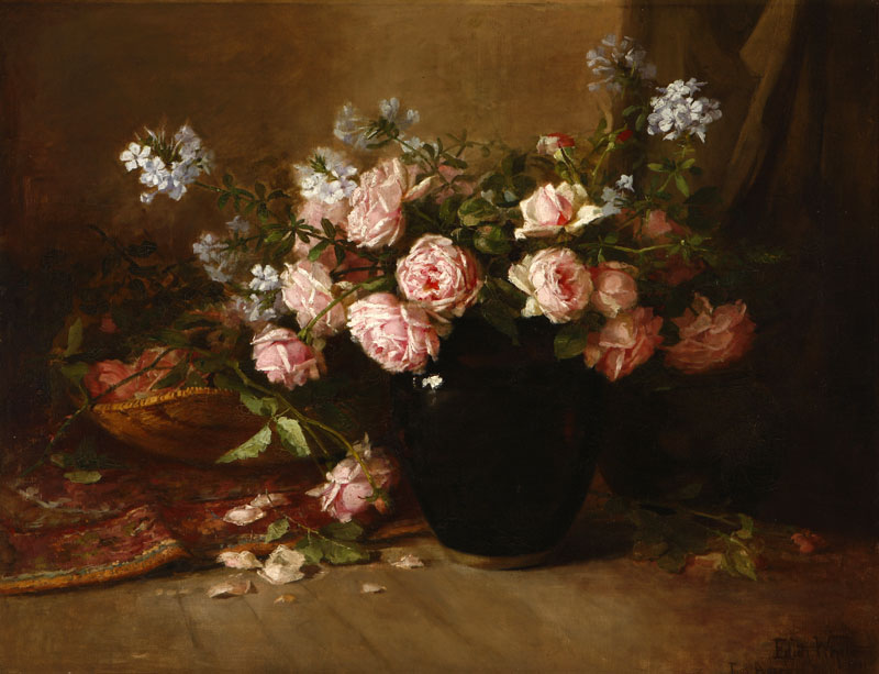 Appraisal: Edith White - Edith White - Berkeley CA Pink roses