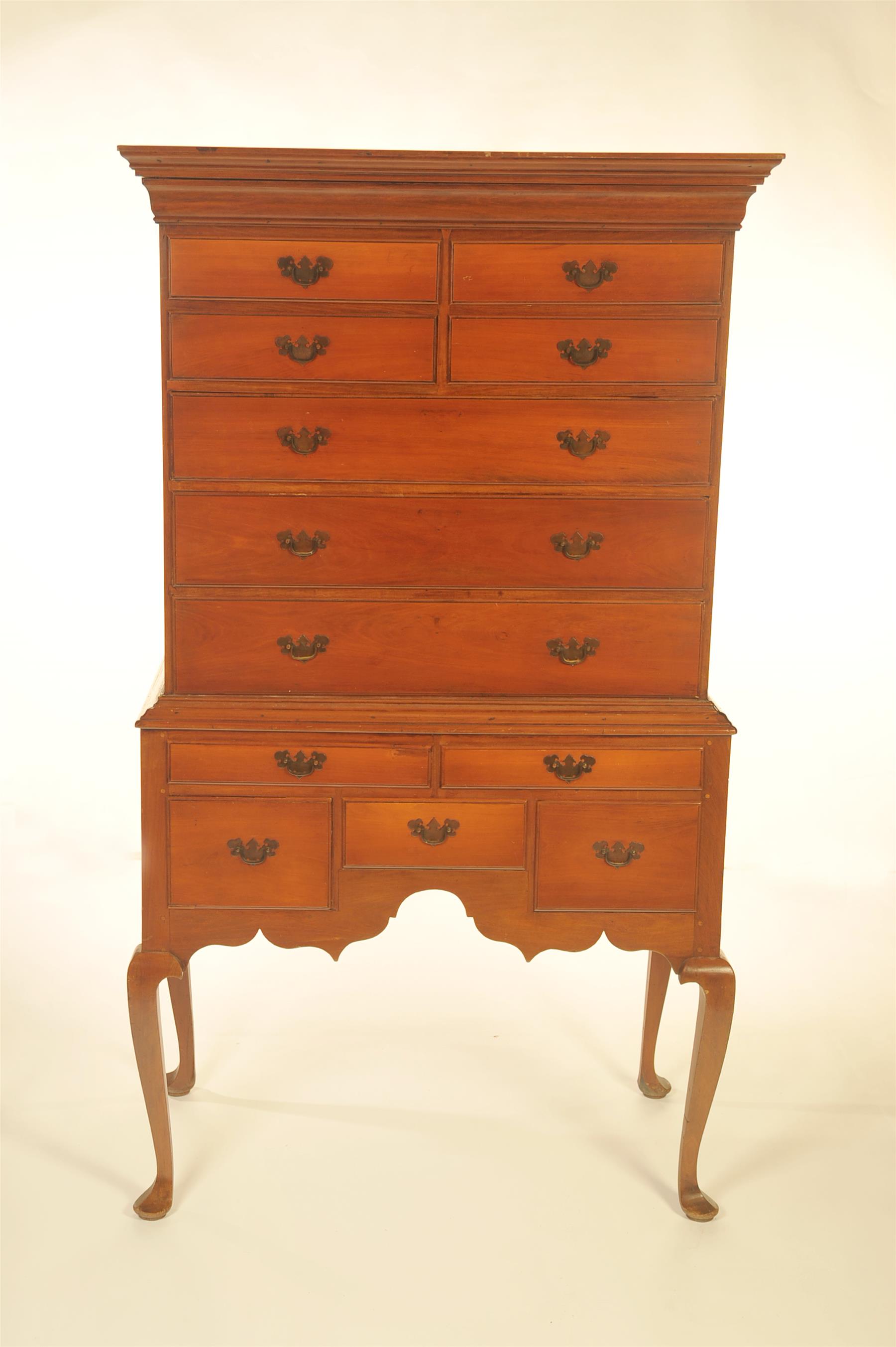 Appraisal: QUEEN ANNE HIGH CHEST American nd half- th century cherry