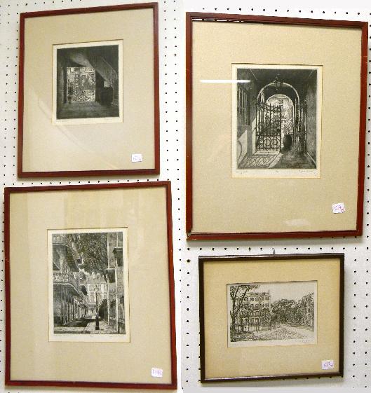 Appraisal: Eugene E Loving American - three etchings on paper one