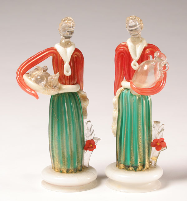 Appraisal: Seguso Vetri d'Arte art glass figurines designed by Flavio Poli