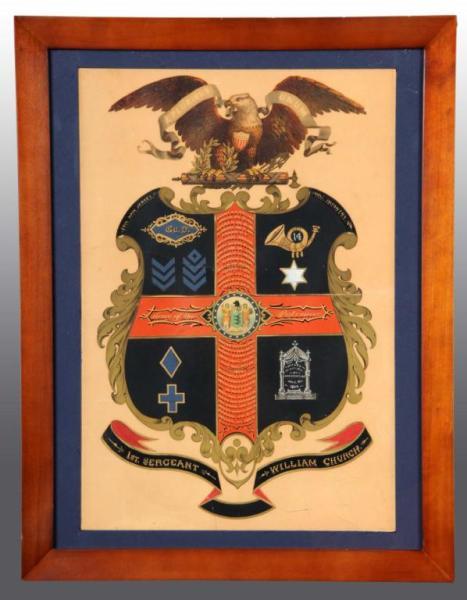 Appraisal: Soldiers Memorial Shield Eagle Print Description Circa s Memorial to