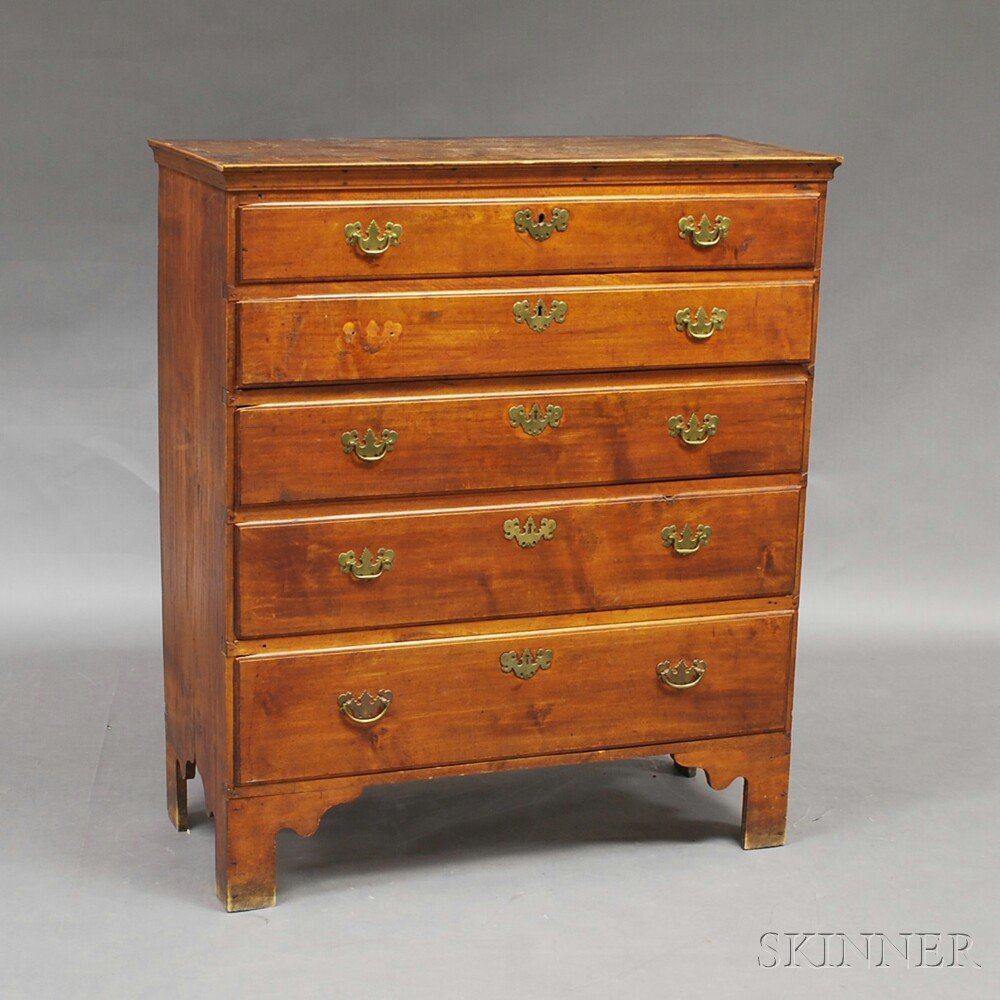 Appraisal: Chippendale Maple Tall Chest New England late th century the