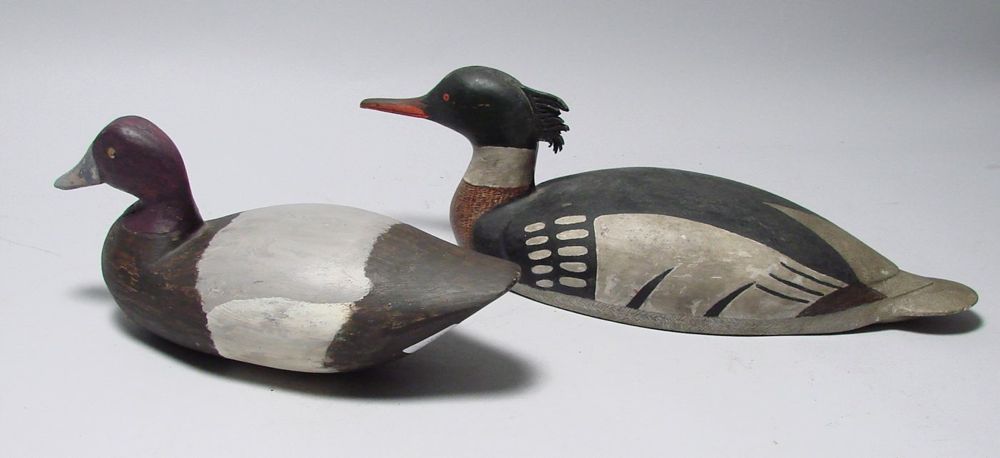 Appraisal: RED-BREASTED MERGANSER DECOY From Massachusetts Maker unknown Carved and painted