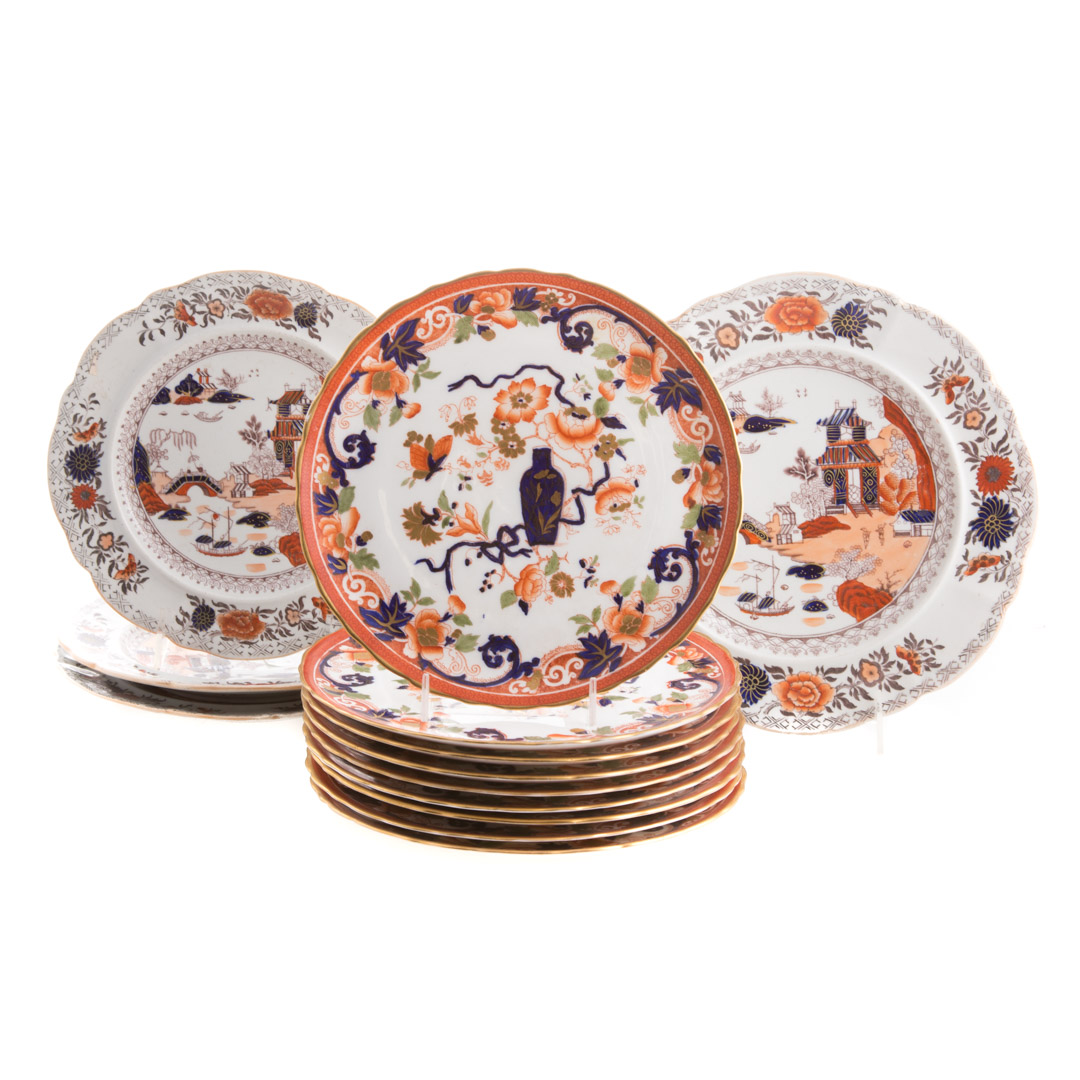 Appraisal: English transfer ware plates including Mason's ironstone luncheon plates in