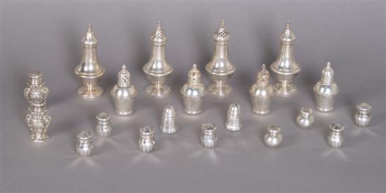 Appraisal: A Group of Ten Pairs of American Sterling Silver Casters