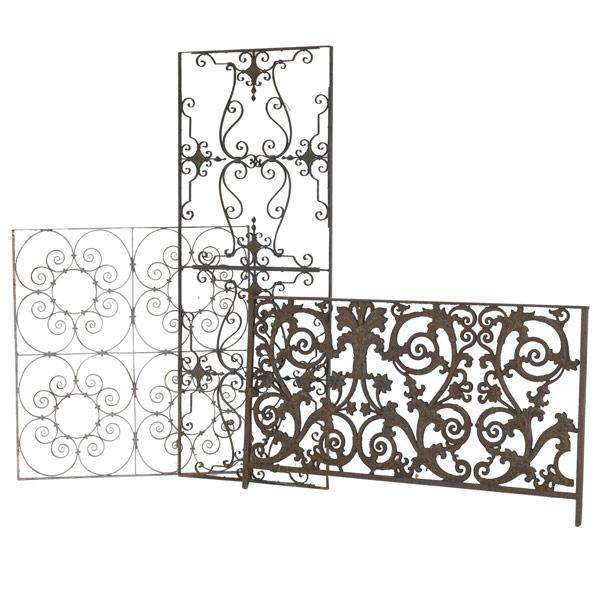 Appraisal: GARDEN ACCESSORIES Decorative ironwork and wrought iron x