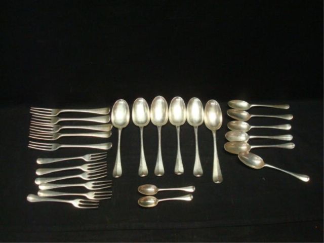 Appraisal: Lot of early English flatware Hallmarked pieces in all Estimate