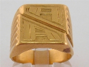 Appraisal: A French carat gold signet ring chased with the initials