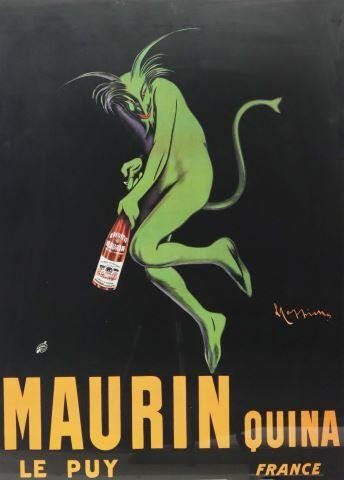 Appraisal: Framed French advertising poster offset print on paper Maurin Quina