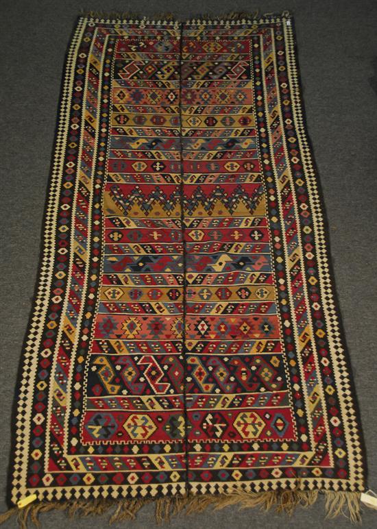 Appraisal: TURKISH TWO PANEL KILIM circa feet inches x feet inch