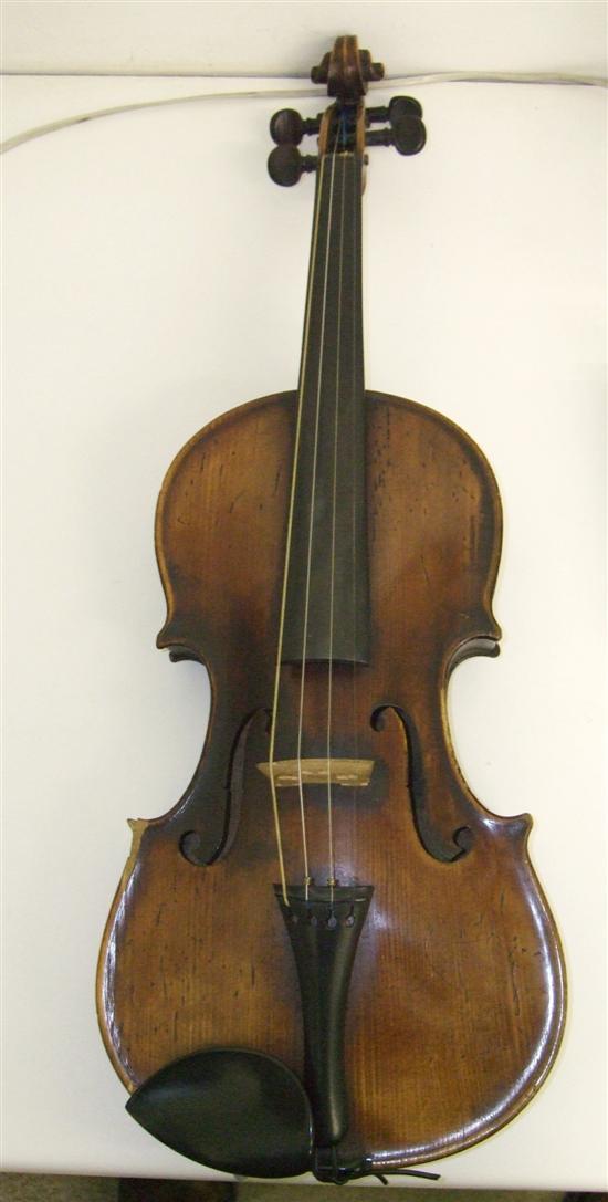 Appraisal: German violin late th century stamped 'DUKE LONDON' to top