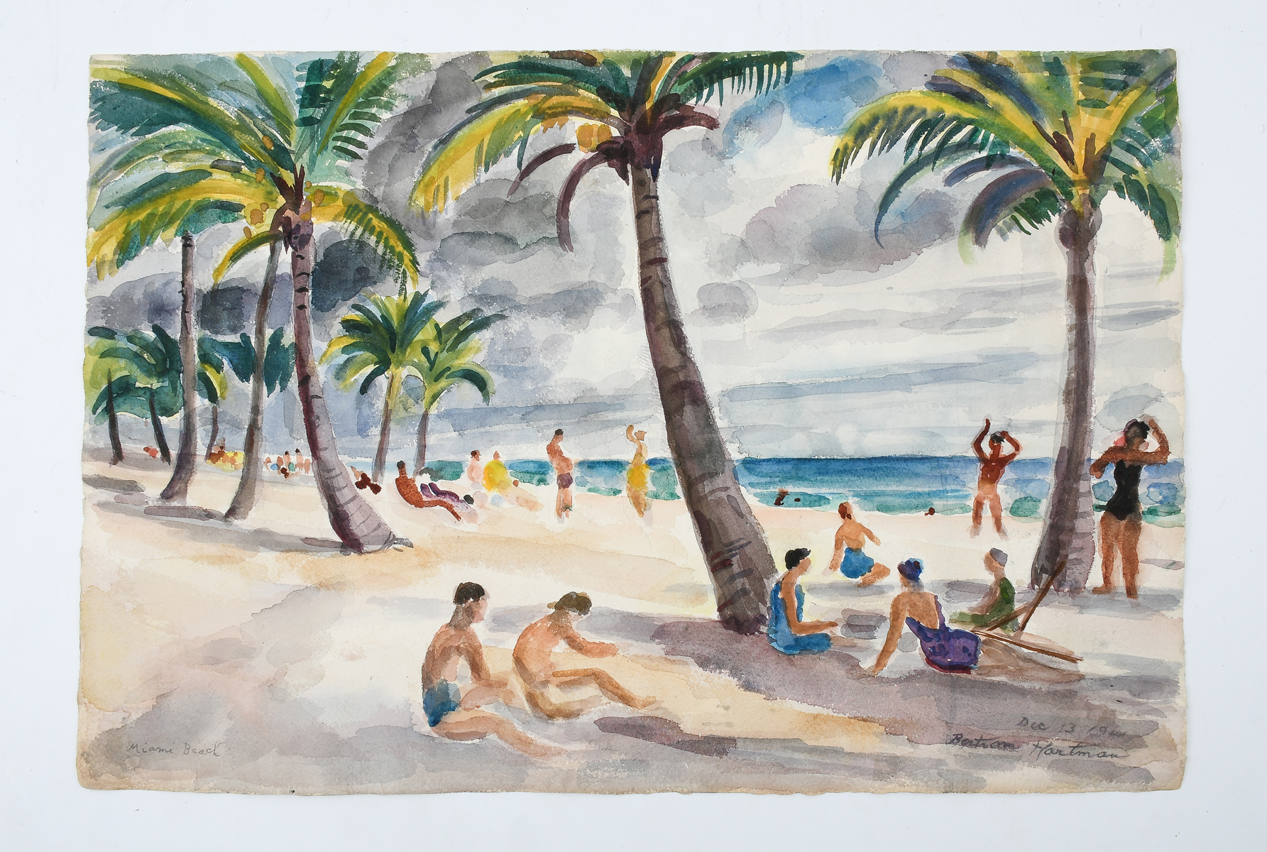 Appraisal: HARTMAN Bertram American - ''Miami Beach '' Watercolor '' x