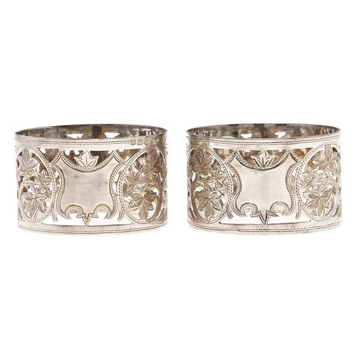 Appraisal: A pair of George V pierced and engraved oval silver