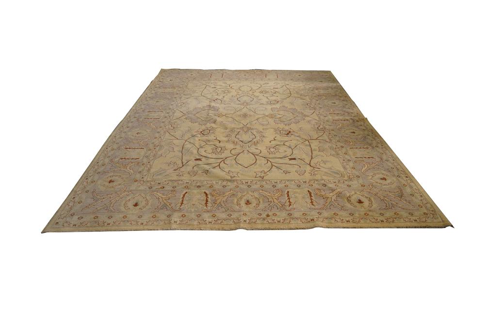 Appraisal: INDO-PERSIAN WOOL CARPETbeige field ' x ' Condition