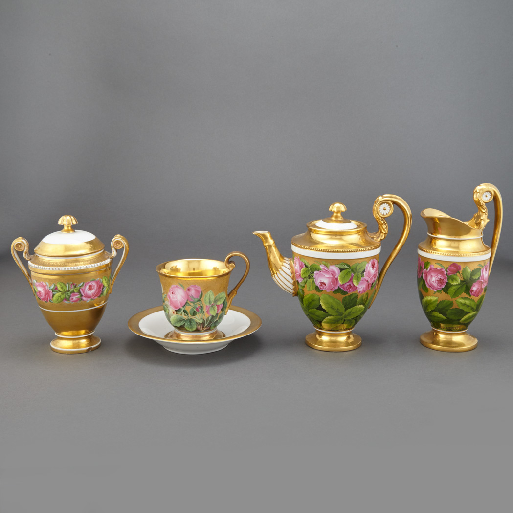 Appraisal: Assembled Meissen Porcelain Partial Breakfast Set Comprising a diminutive teapot