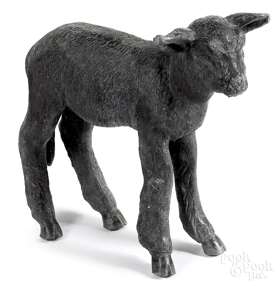 Appraisal: Lead lamb garden figure Exclusive on Bidsquare Lead lamb garden