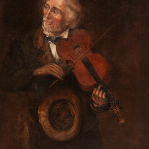 Appraisal: Italian School th Century Portrait of a Fiddle Player circa