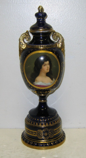 Appraisal: AUSTRIAN PORCELAIN PORTRAIT LIDDED URN Ernst Wahliss Turn-Teplitz early th