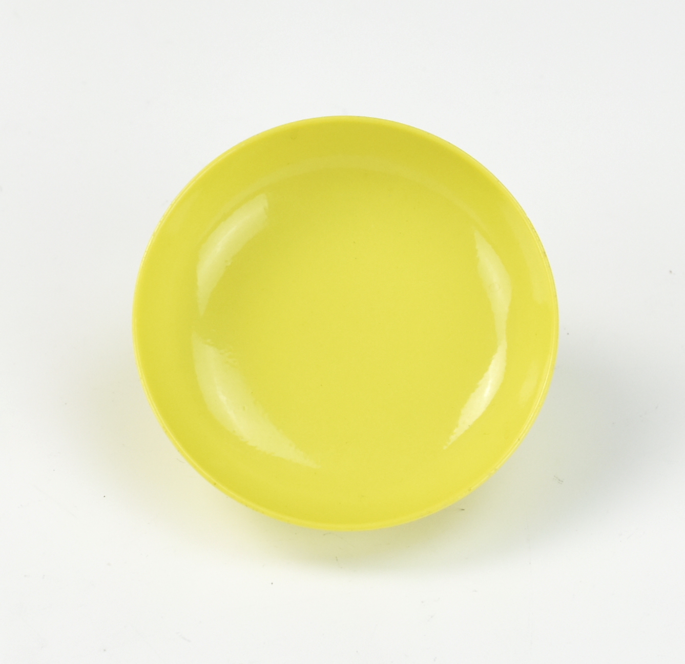 Appraisal: CHINESE YELLOW GLAZED DISH W QIANLONG MARK with shallow rounded