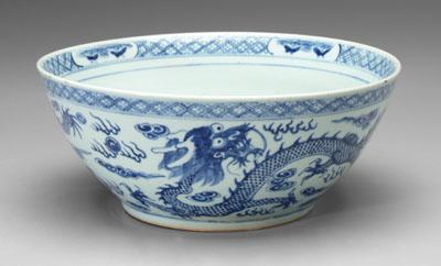 Appraisal: Chinese blue and white bowl deep curved sides interior and