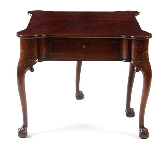 Appraisal: Sale Lot A George II Mahogany Folding Game Table the