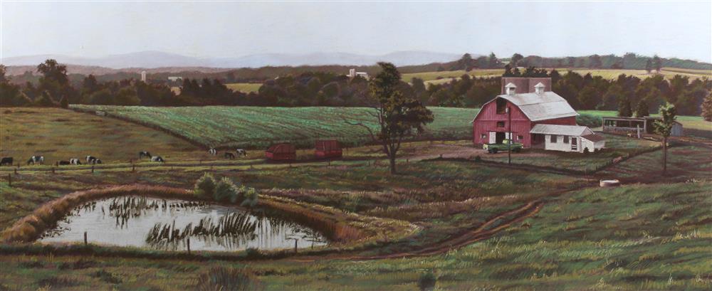 Appraisal: WILLIAM M SULLIVAN AMERICAN - COW POND Pastel on paper