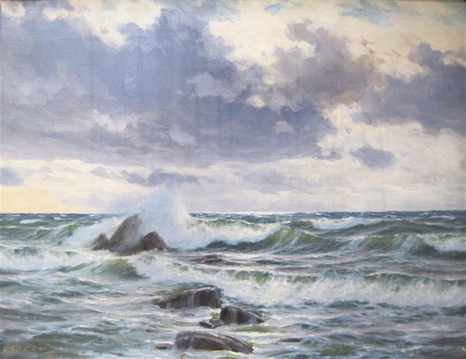 Appraisal: WALDEMAR SCHLICHTING OIL ON CANVAS German born Seascape off the