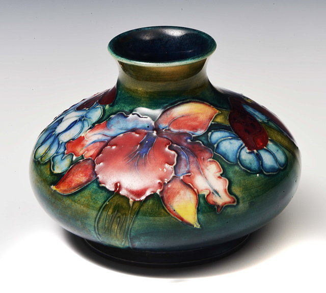 Appraisal: Moorcroft'Orchid' vase stamped 'Moorcroft Made in England' cm high