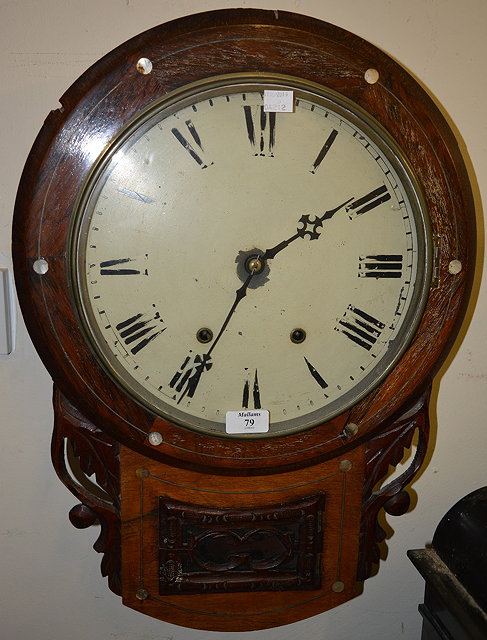 Appraisal: An American drop dial wall clockwith painted dial