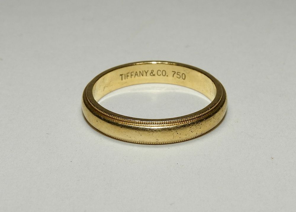 Appraisal: KT Gold Tiffany Co Men's Wedding Band Size United States