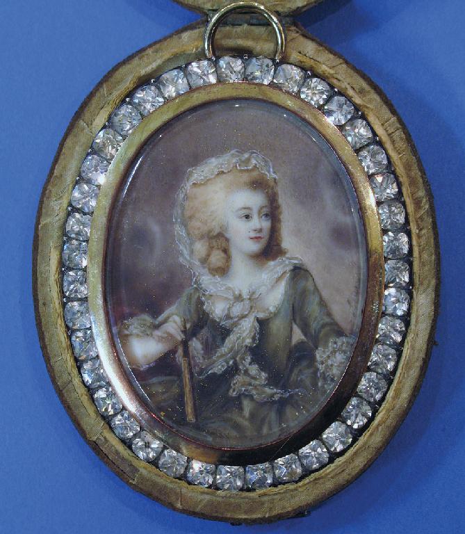 Appraisal: FRENCH SCHOOL th century A miniature portrait of Mme de