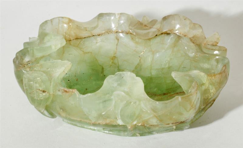 Appraisal: Chinese Jadeite Carved Brush Washer x x in Estimate -