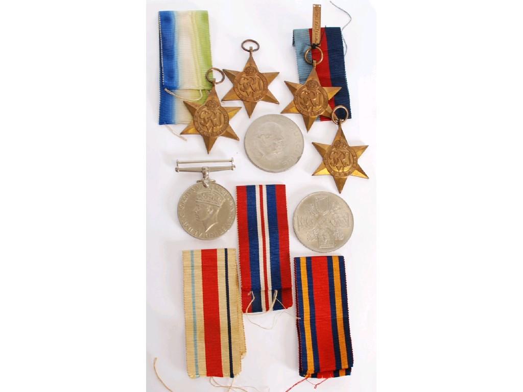 Appraisal: FIVE WORLD WAR II SERVICE MEDALS viz - War medal