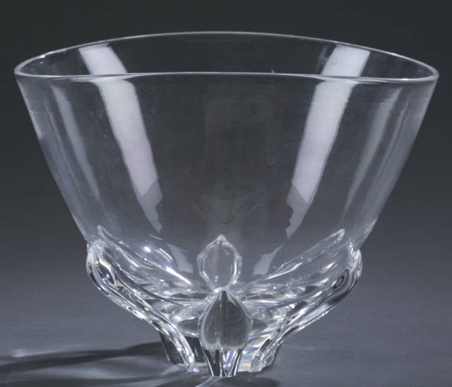 Appraisal: Steuben Glass Bowl Petal base signed H x W